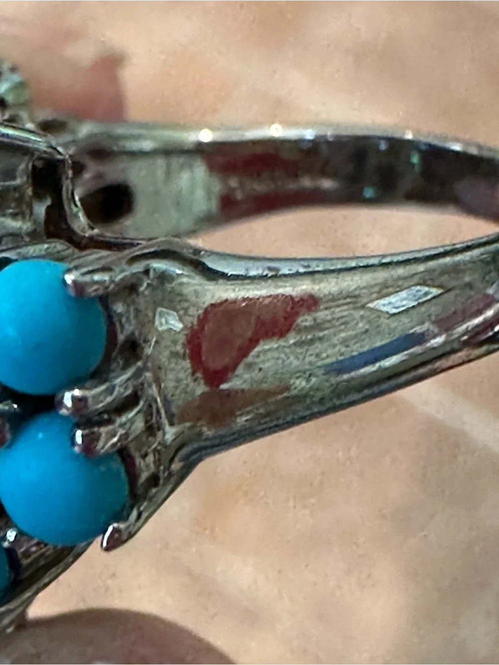 Turquoise and Blue Cluster Cocktail Ring - Women Jewelry
